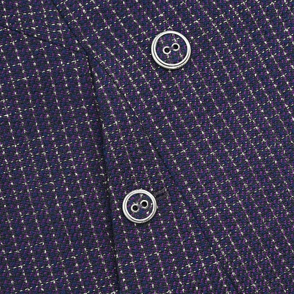 Chanel 2008 Double Breasted Tweed Jacket Purple