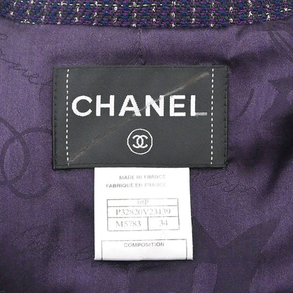 Chanel 2008 Double Breasted Tweed Jacket Purple