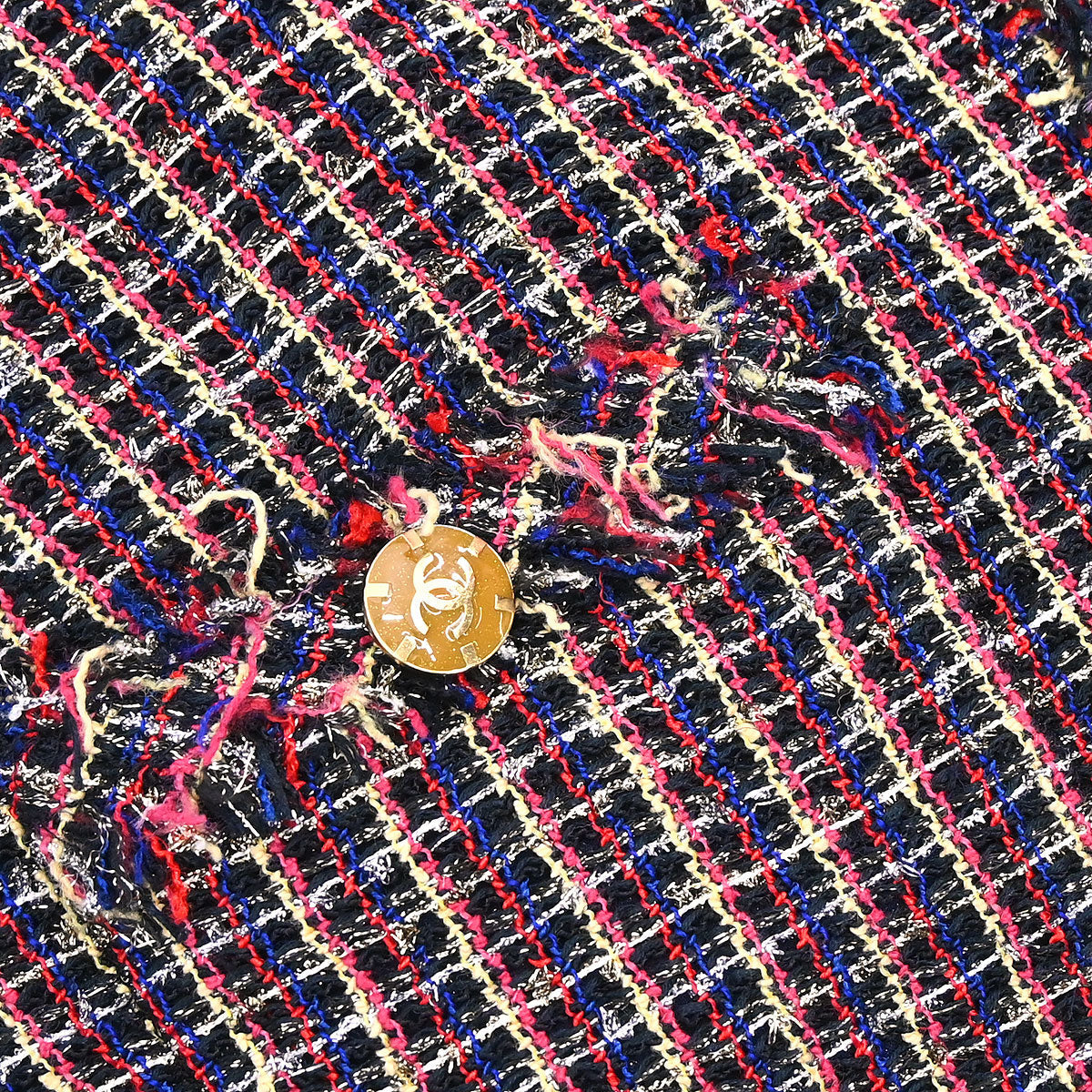 Chanel 2010 Collarless Tweed Jacket Navy #36
