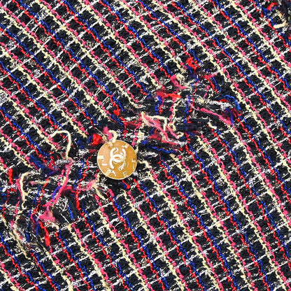 Chanel 2010 Collarless Tweed Jacket Navy #36
