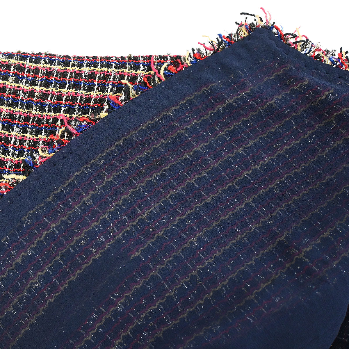Chanel 2010 Collarless Tweed Jacket Navy #36