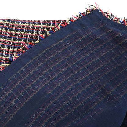 Chanel 2010 Collarless Tweed Jacket Navy #36