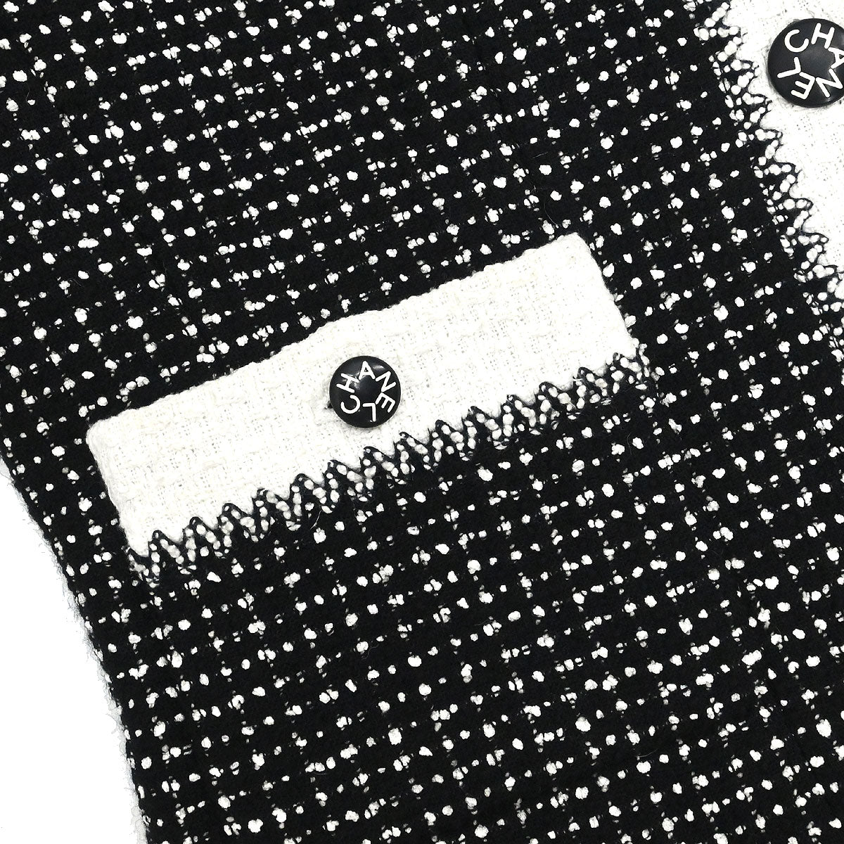 Chanel 1996 Setup Suit Jacket Skirt Tweed Black #38