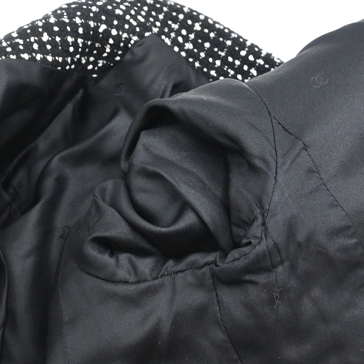 Chanel 1996 Setup Suit Jacket Skirt Tweed Black #38
