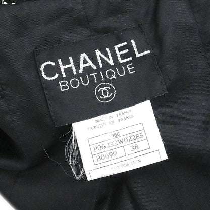 Chanel 1996 Setup Suit Jacket Skirt Tweed Black #38