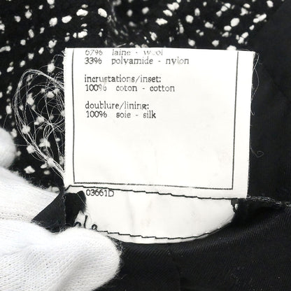 Chanel 1996 Setup Suit Jacket Skirt Tweed Black #38