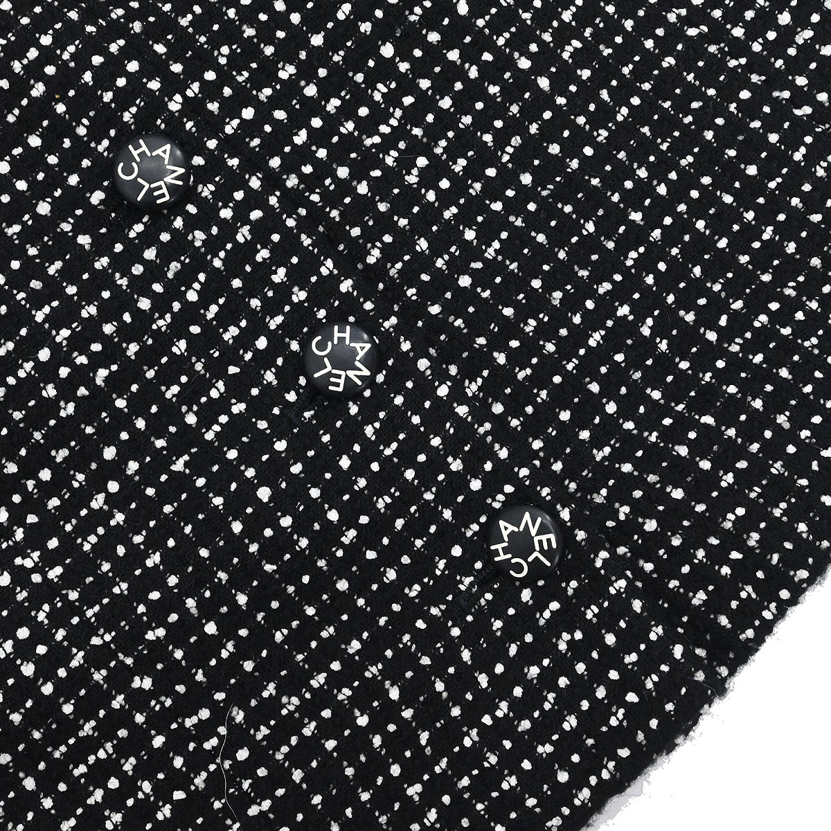 Chanel 1996 Setup Suit Jacket Skirt Tweed Black #38