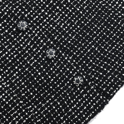 Chanel 1996 Setup Suit Jacket Skirt Tweed Black #38