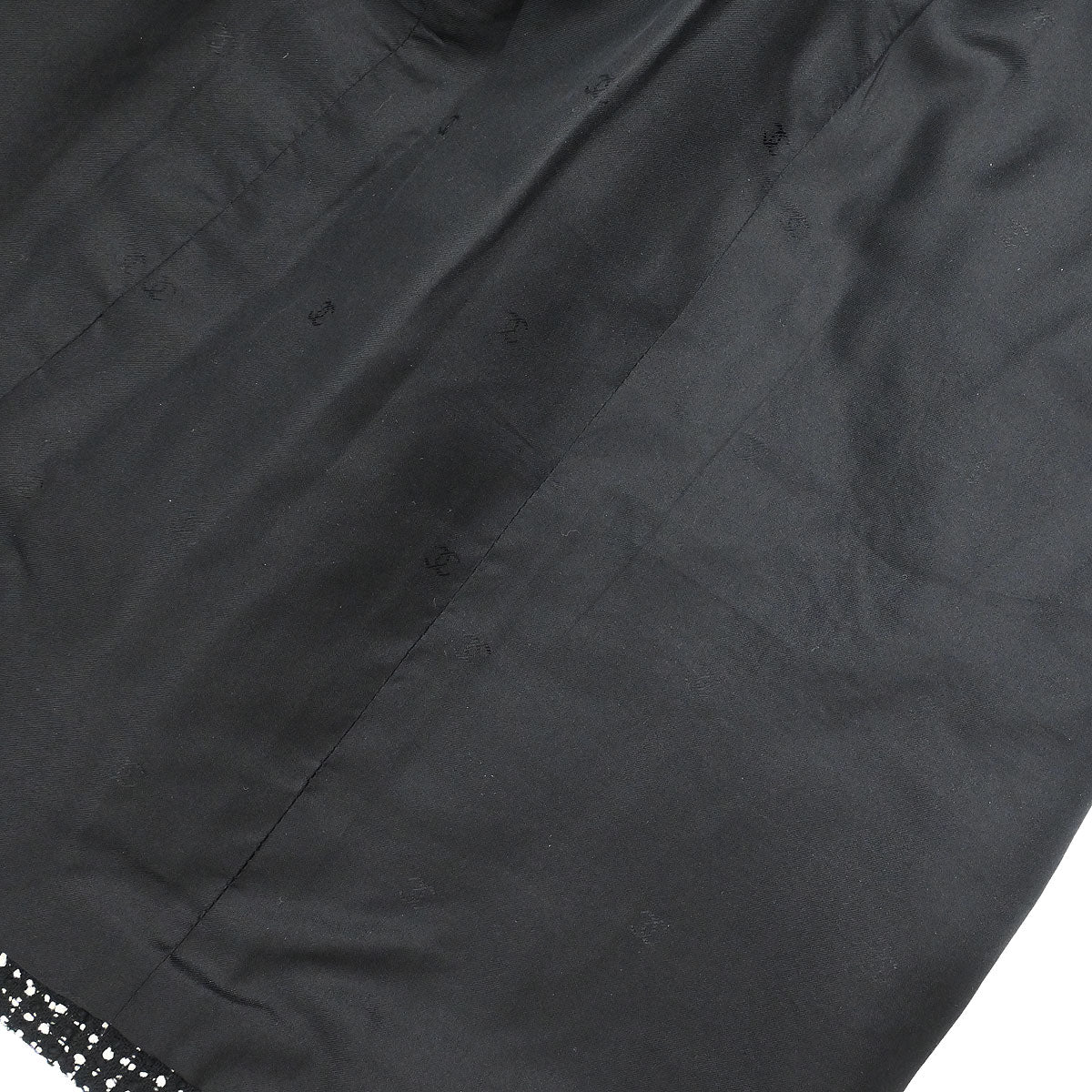 Chanel 1996 Setup Suit Jacket Skirt Tweed Black #38