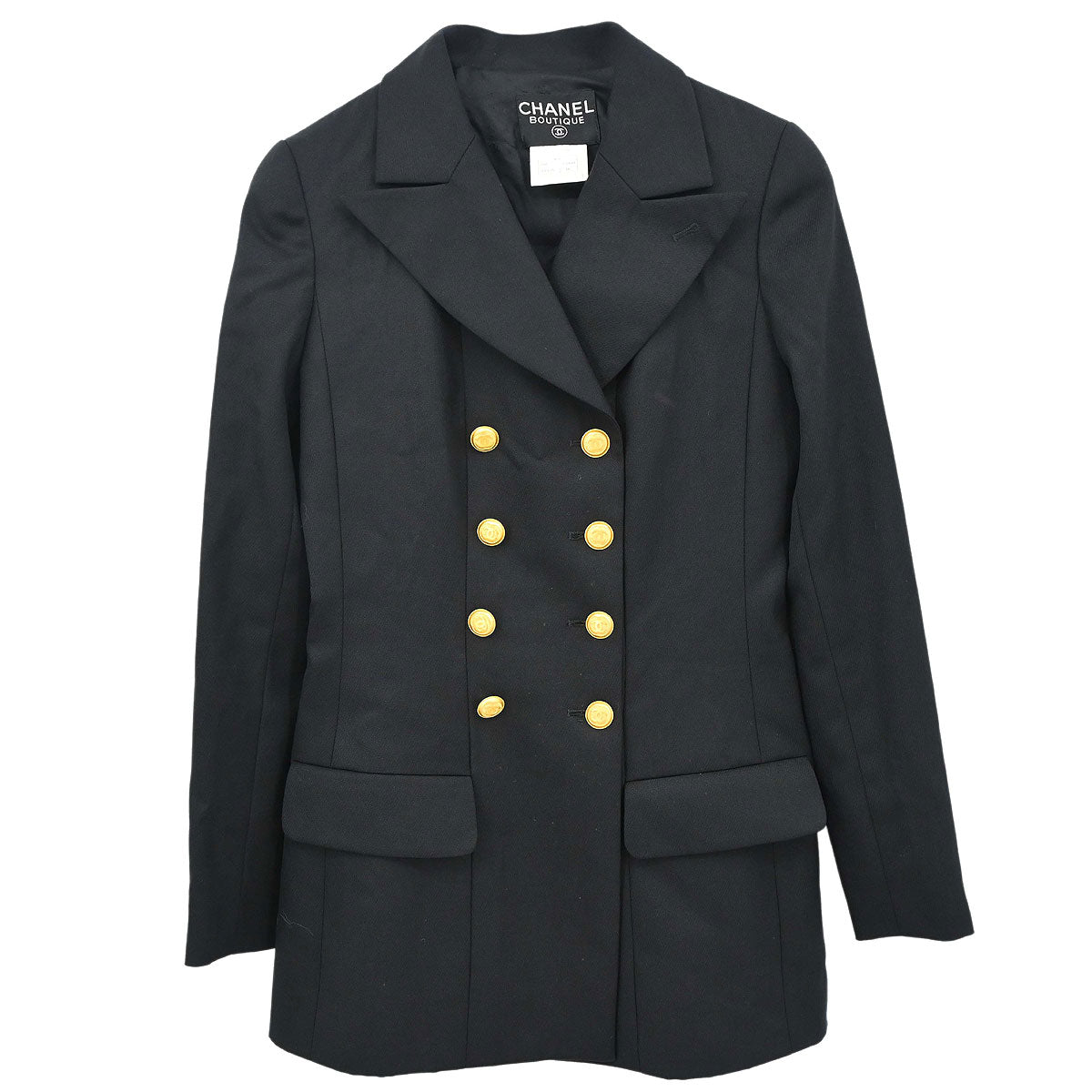 Chanel 1996 Double Breasted Jacket Black #38