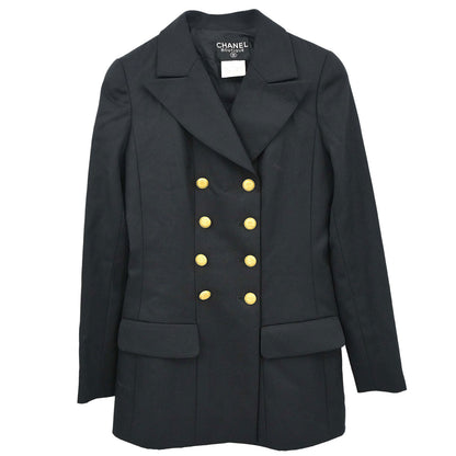 Chanel 1996 Double Breasted Jacket Black #38