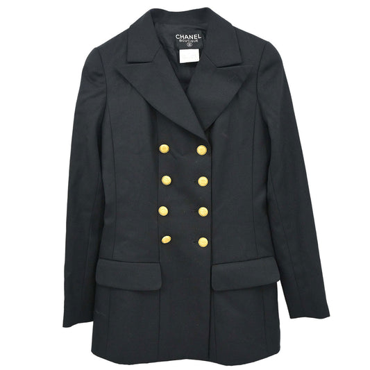 Chanel 1996 Double Breasted Jacket Black #38
