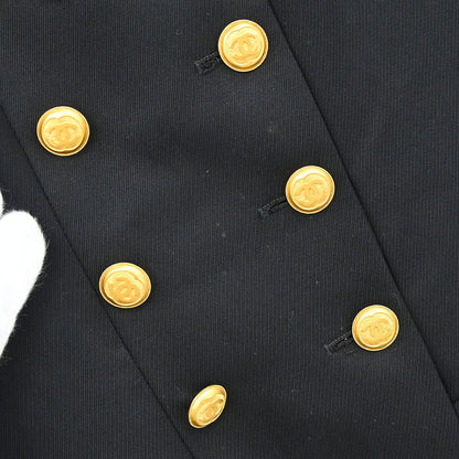 Chanel 1996 Double Breasted Jacket Black #38