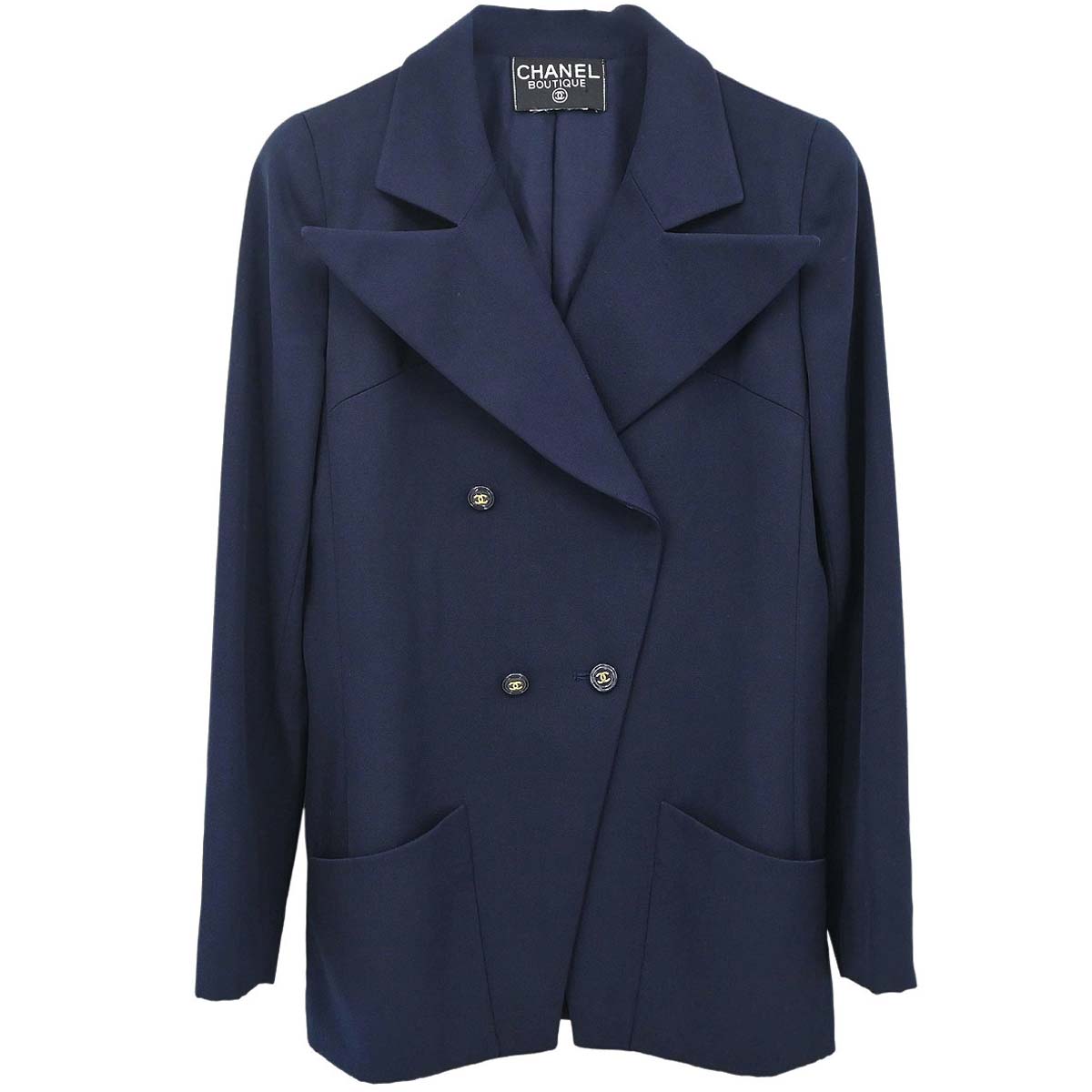 Chanel Double Breasted Jacket Navy