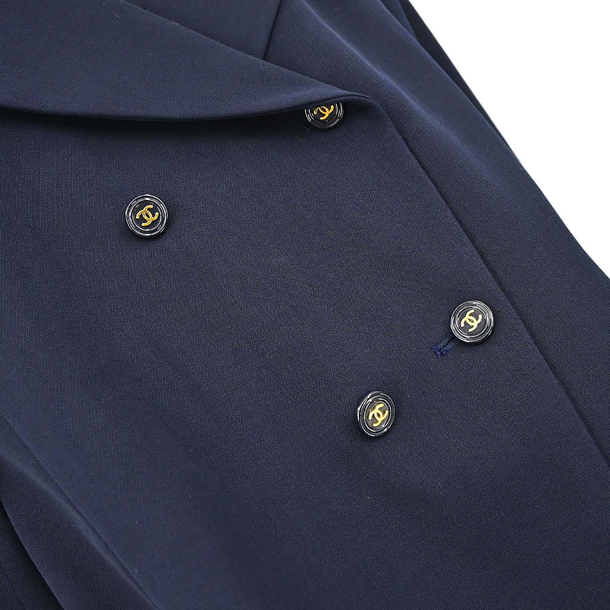 Chanel Double Breasted Jacket Navy