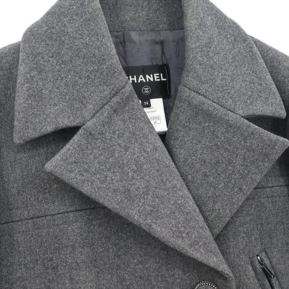 Chanel 2017 Double Breasted Jacket Gray #38