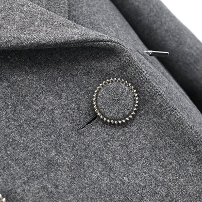 Chanel 2017 Double Breasted Jacket Gray #38
