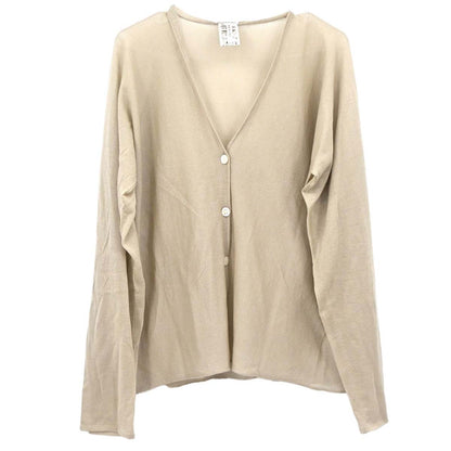 Hermes Long Sleeve Sheer Cardigan Beige #XL