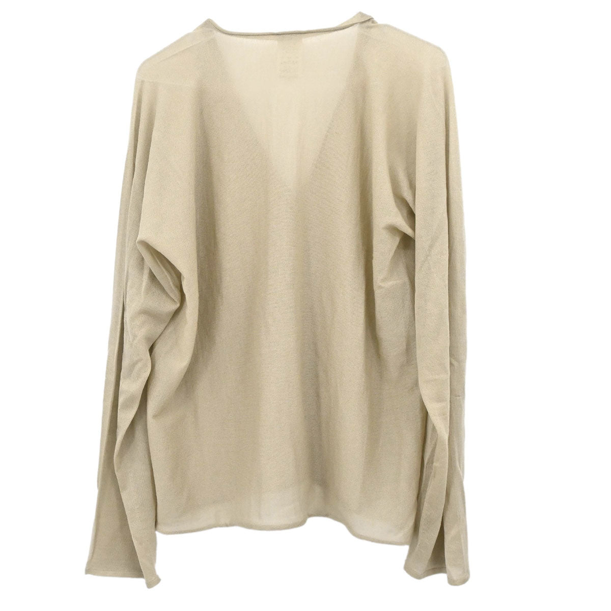 Hermes Long Sleeve Sheer Cardigan Beige #XL