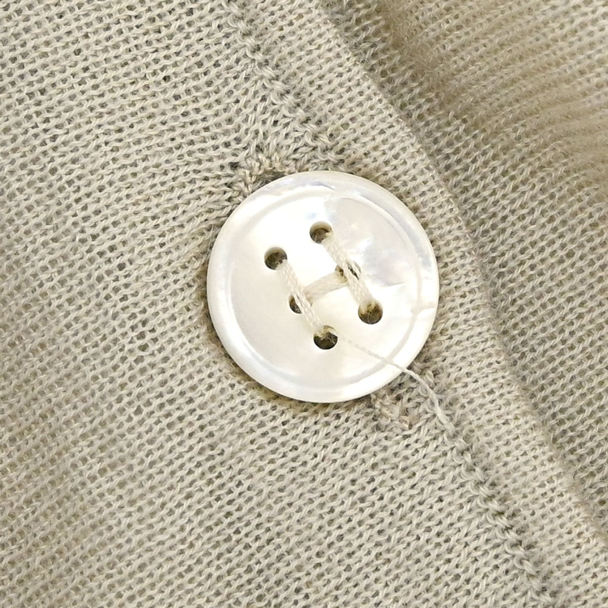 Hermes Long Sleeve Sheer Cardigan Beige #XL