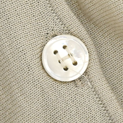 Hermes Long Sleeve Sheer Cardigan Beige #XL
