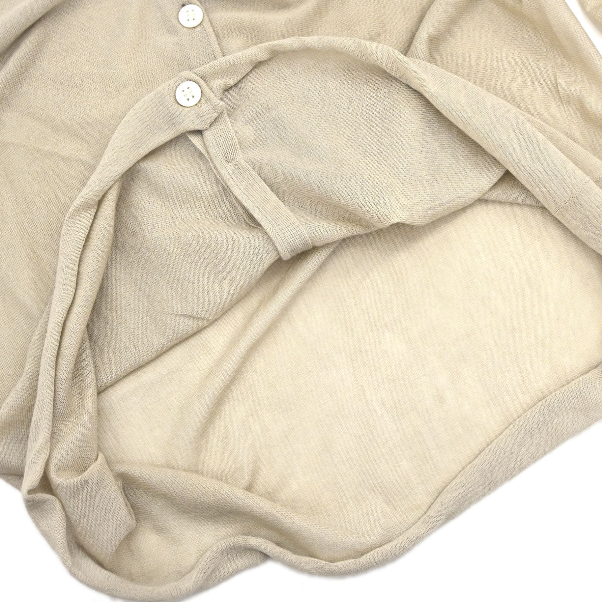 Hermes Long Sleeve Sheer Cardigan Beige #XL