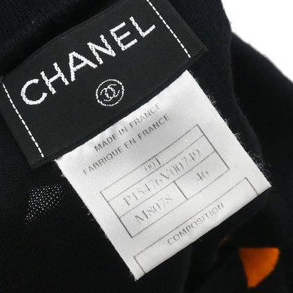 Chanel 2000 Long Sleeve Sweater Top Black #46