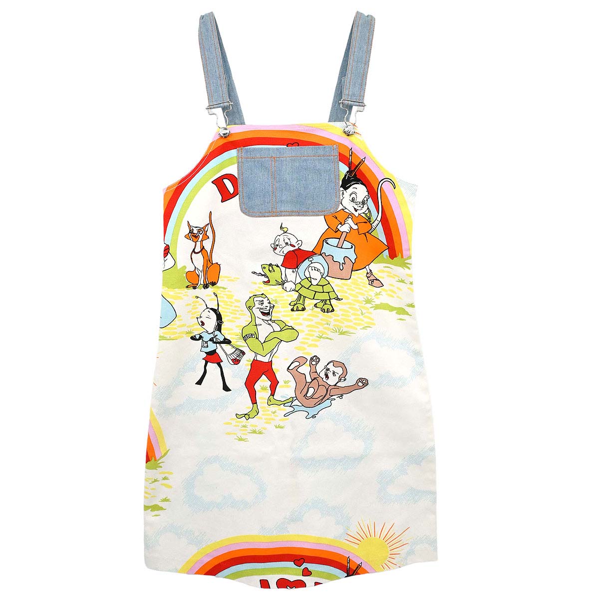 Christian Dior Cartoon Print Sleeveless Tank Top Apron White