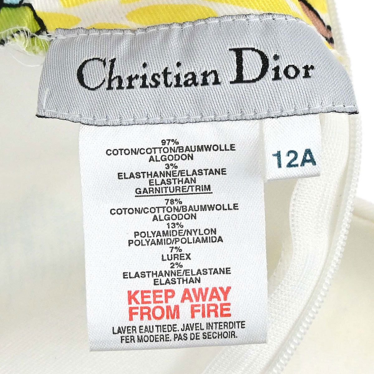 Christian Dior Cartoon Print Sleeveless Tank Top Apron White