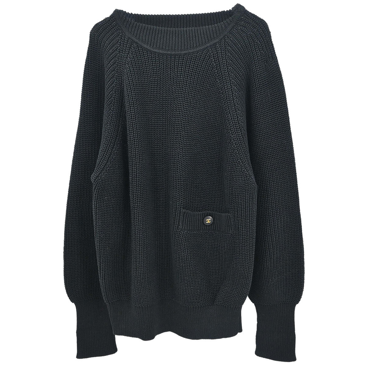 Chanel 1996 Sweater Knit Top Black #38