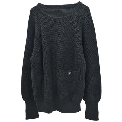 Chanel 1996 Sweater Knit Top Black #38