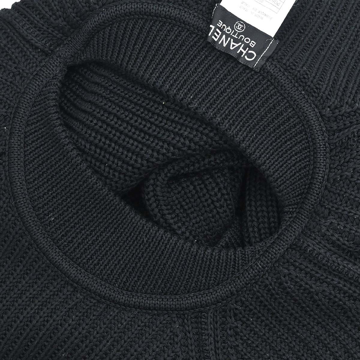 Chanel 1996 Sweater Knit Top Black #38