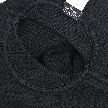 Chanel 1996 Sweater Knit Top Black #38