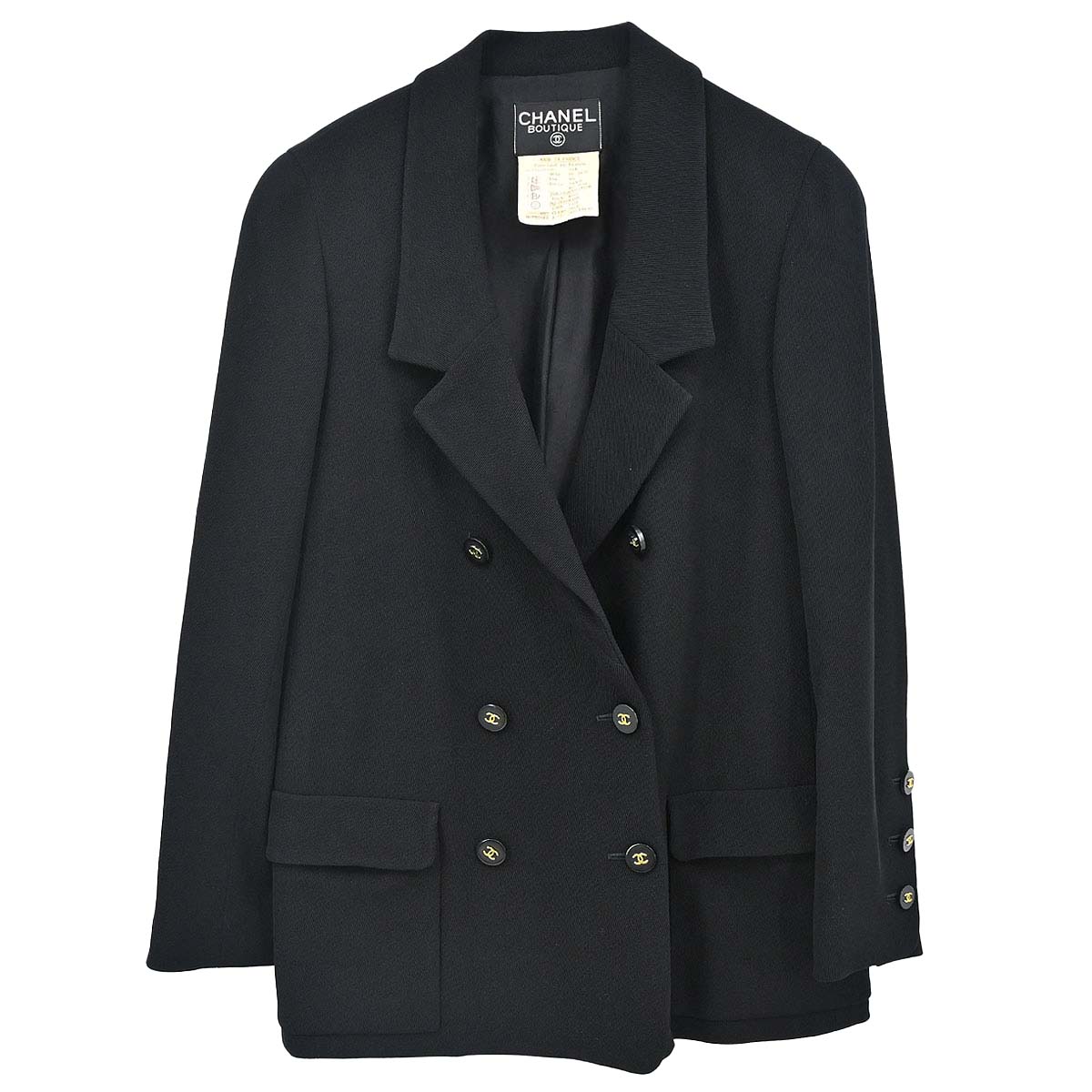 Chanel 1994 Double Breasted Jacket Black 94A #40
