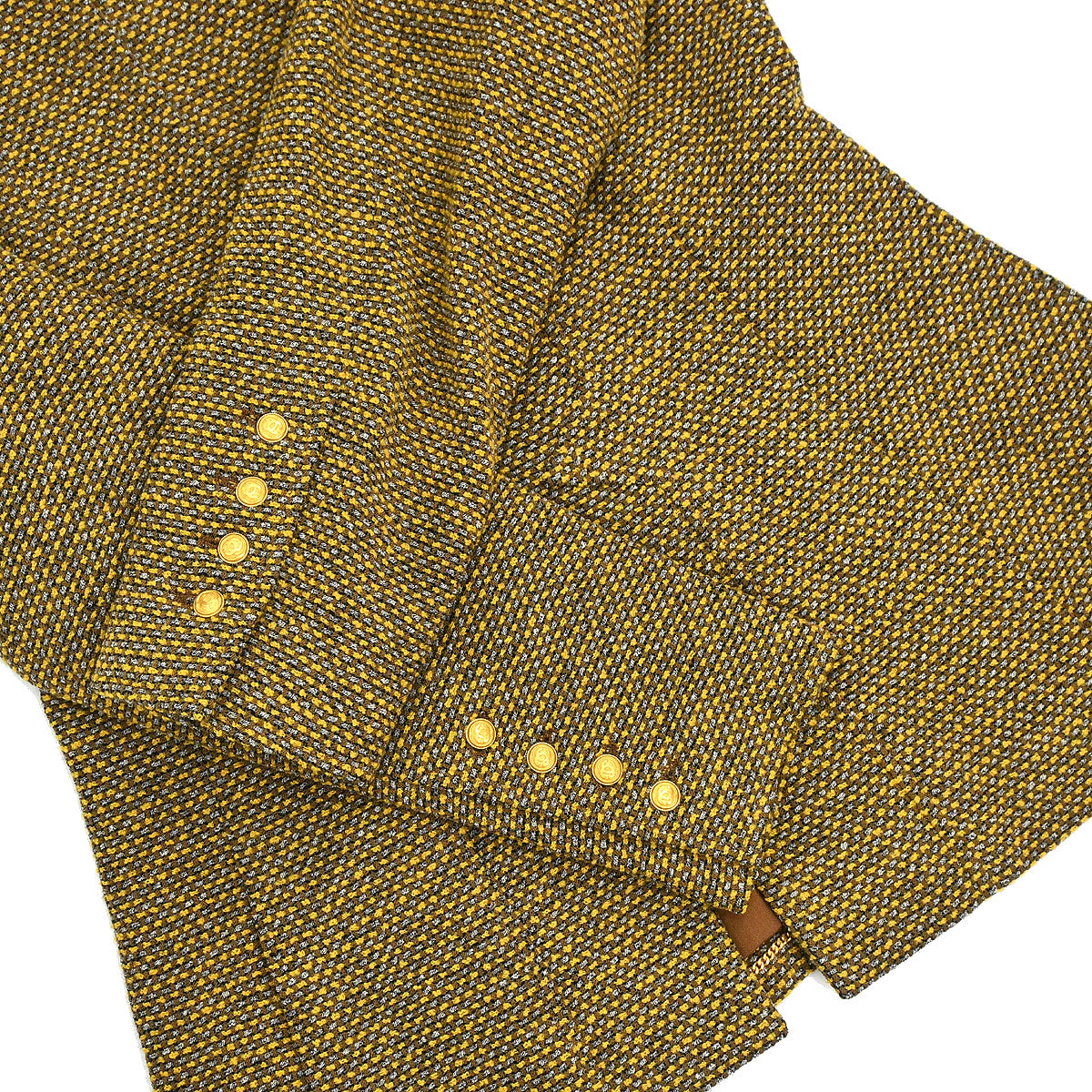 Chanel 1996 Single Breasted Tweed Jacket Brown #42