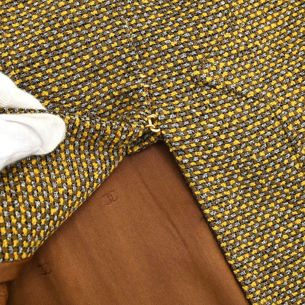 Chanel 1996 Single Breasted Tweed Jacket Brown #42