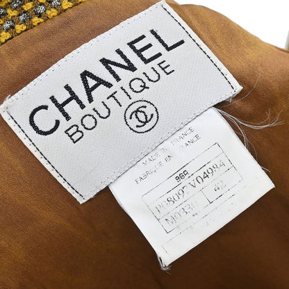 Chanel 1996 Single Breasted Tweed Jacket Brown #42