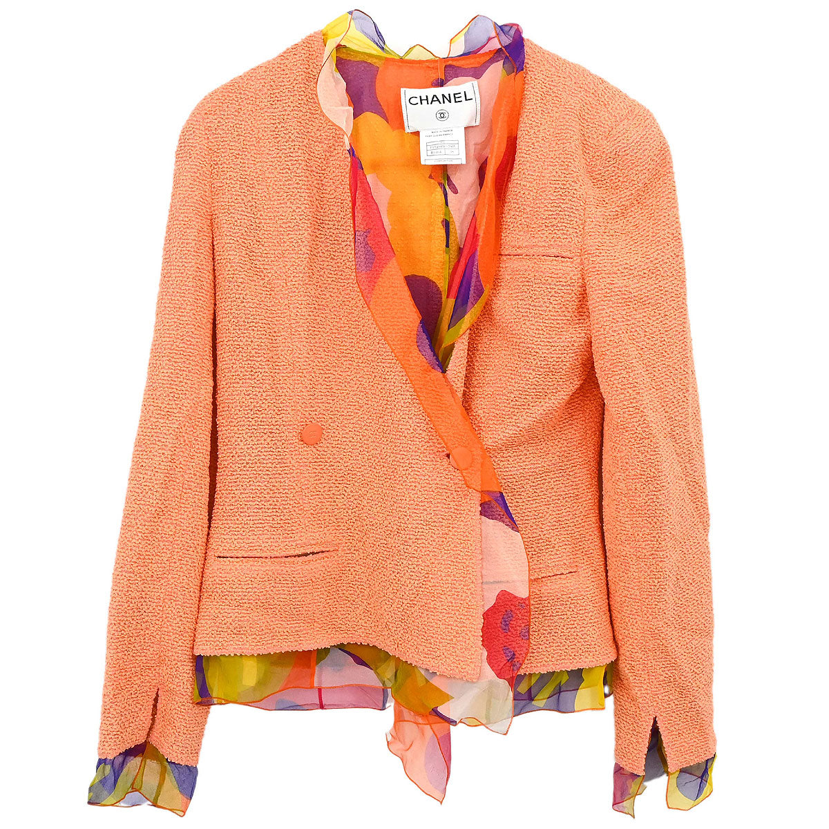 Chanel 2000 Double Breasted Jacket Orange #38