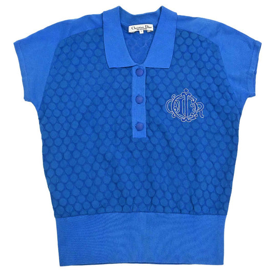 Christian Dior Short Sleeve Polo Shirt Top Blue #L