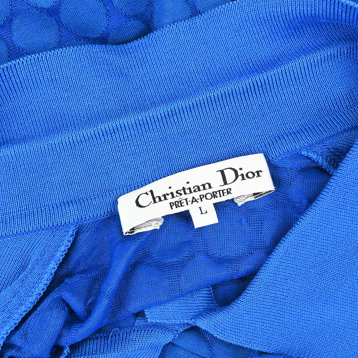 Christian Dior Short Sleeve Polo Shirt Top Blue #L