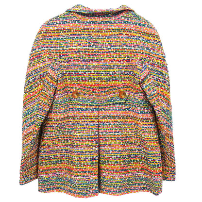 Chanel 2016 Single Breasted Tweed Jacket Pink Yellow Green #34
