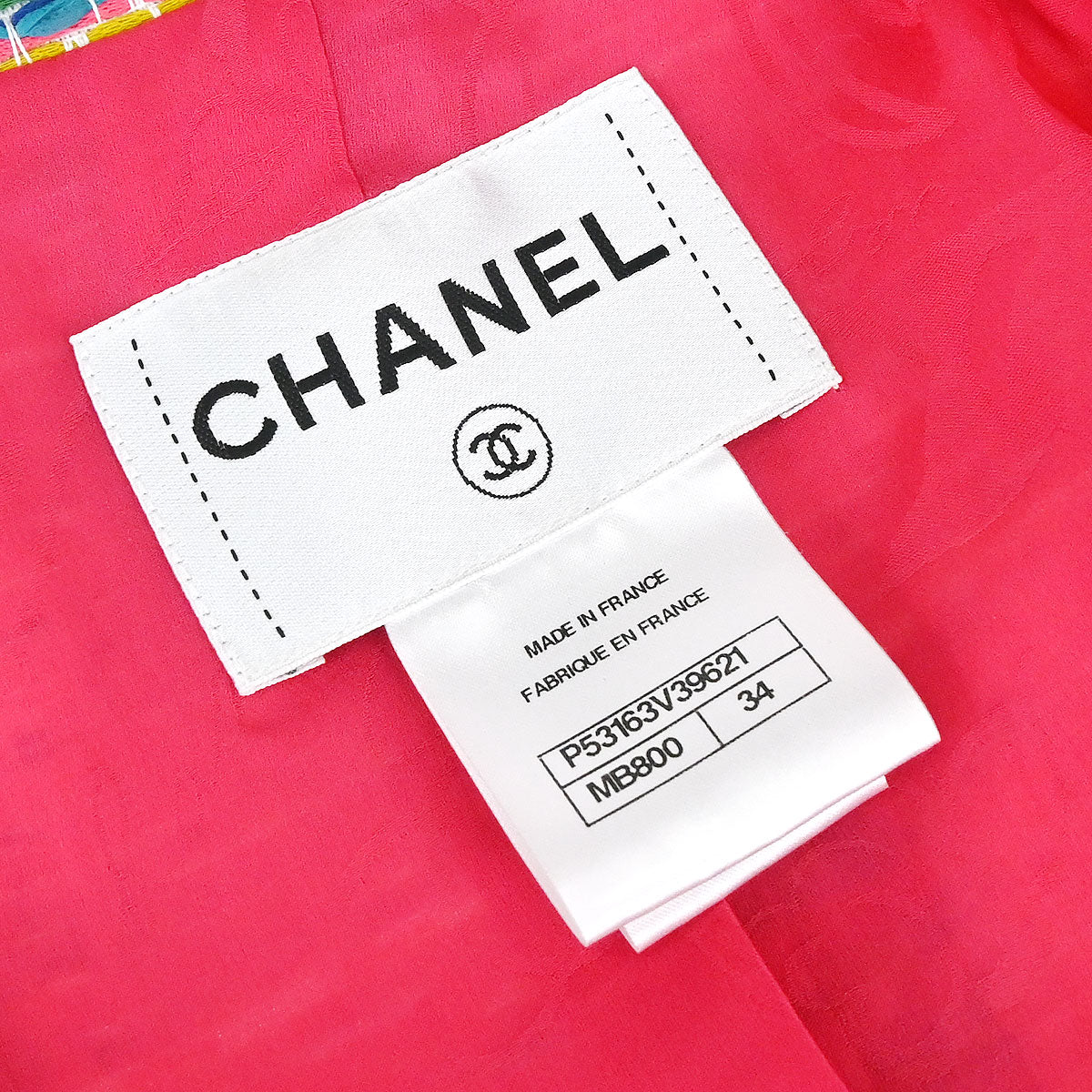 Chanel 2016 Single Breasted Tweed Jacket Pink Yellow Green #34