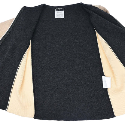 Chanel 2000 Zip Up Cardigan Gray Beige #36