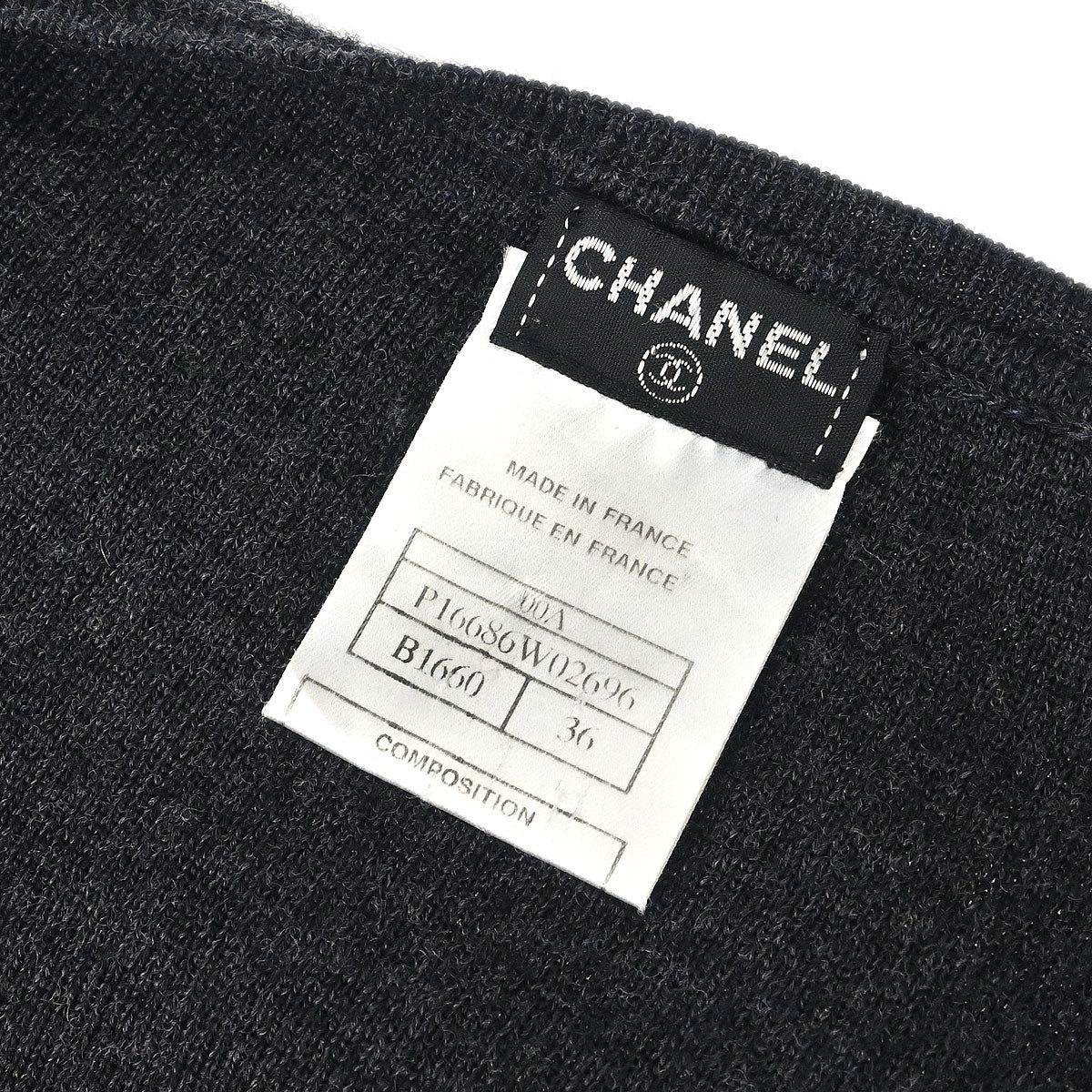 Chanel 2000 Zip Up Cardigan Gray Beige #36
