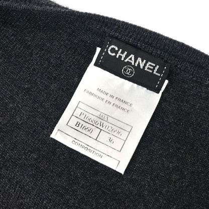 Chanel 2000 Zip Up Cardigan Gray Beige #36