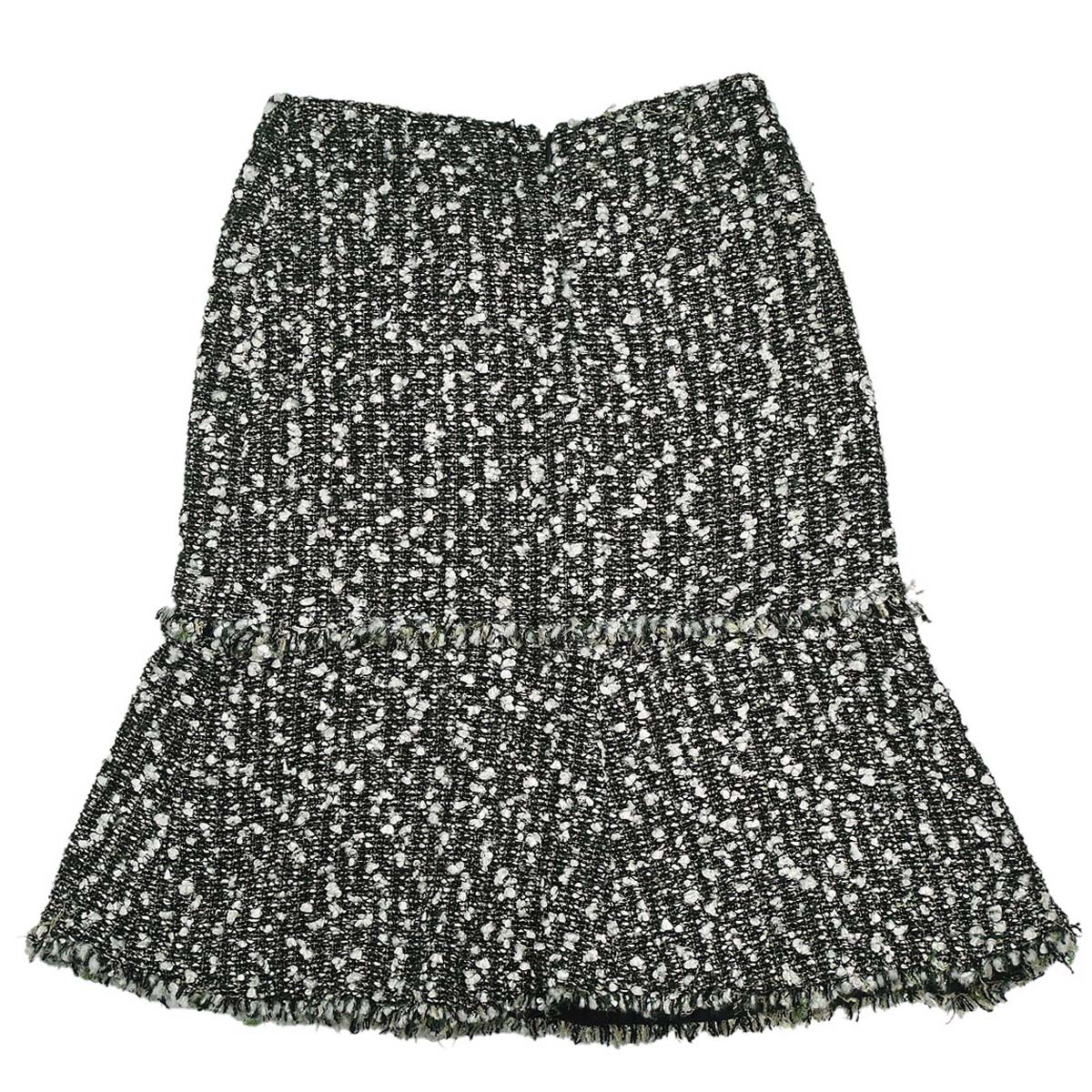Chanel 2004 Tweed Skirt Green #38