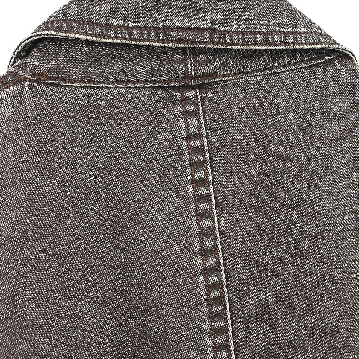 Chanel 2002 Single Breasted Denim Jacket Brown #38