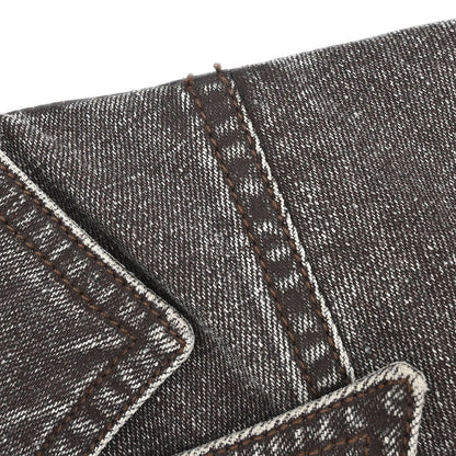 Chanel 2002 Single Breasted Denim Jacket Brown #38