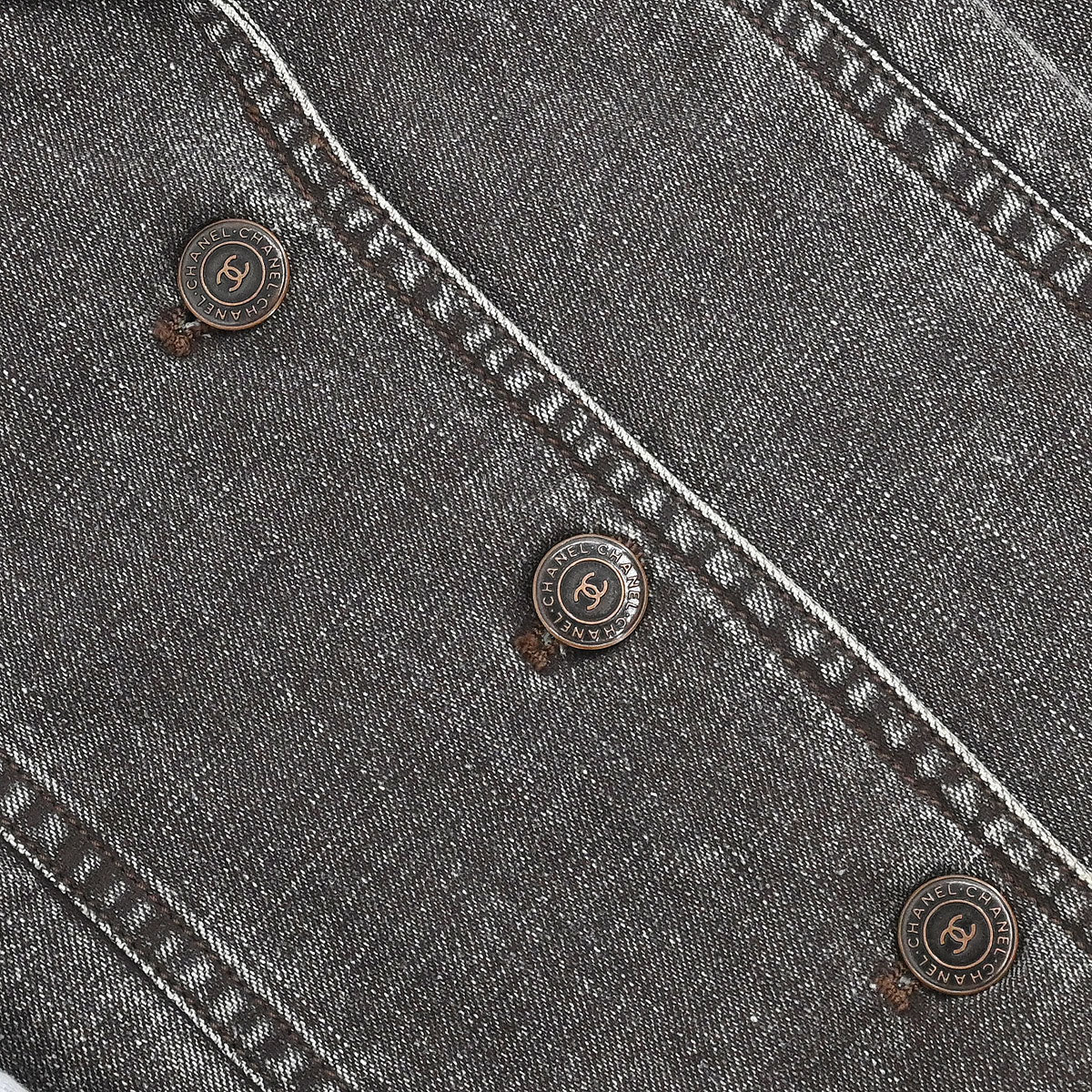 Chanel 2002 Single Breasted Denim Jacket Brown #38