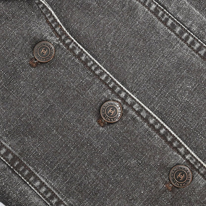 Chanel 2002 Single Breasted Denim Jacket Brown #38